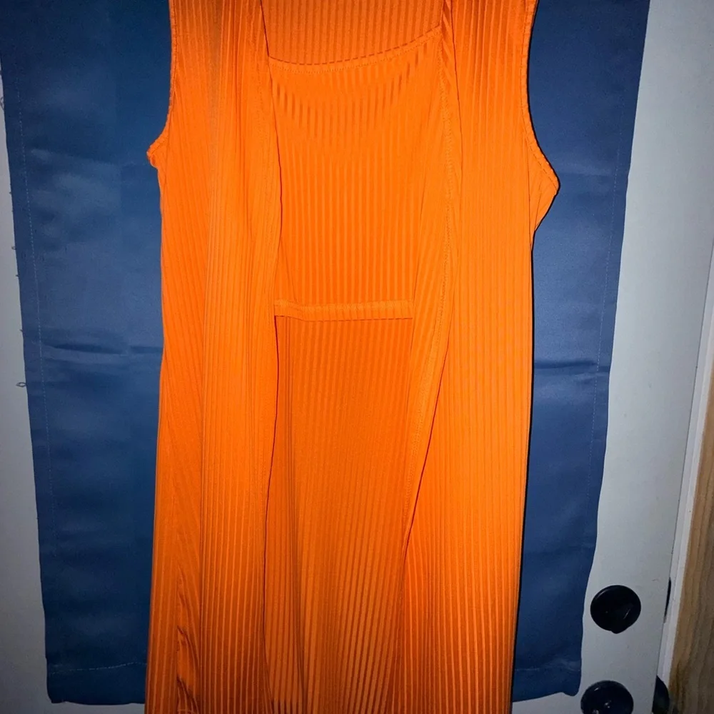 Orange Sleeveless Vest with Tank - Picture 1 of 8